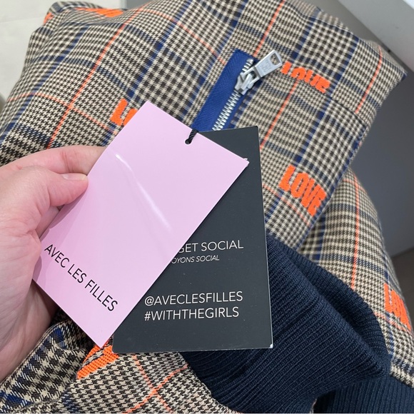 NWT Anthropologie Avec Les Filles Embroidered Love Bomber Jacket / Size XL - Picture 7 of 10